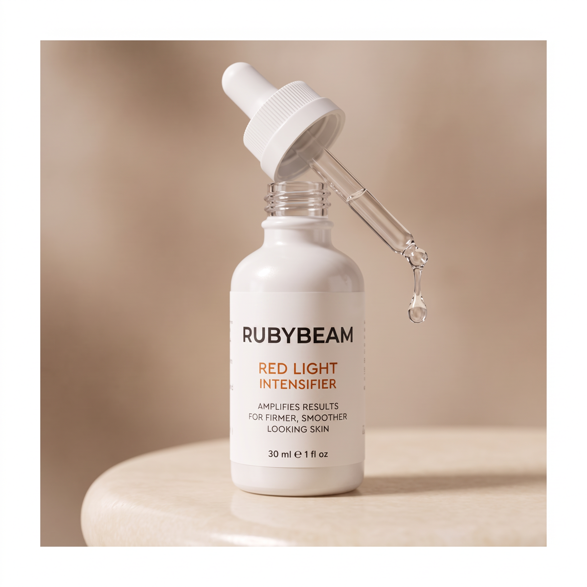 RubyBeam Red Light Intensifier Serum bottle