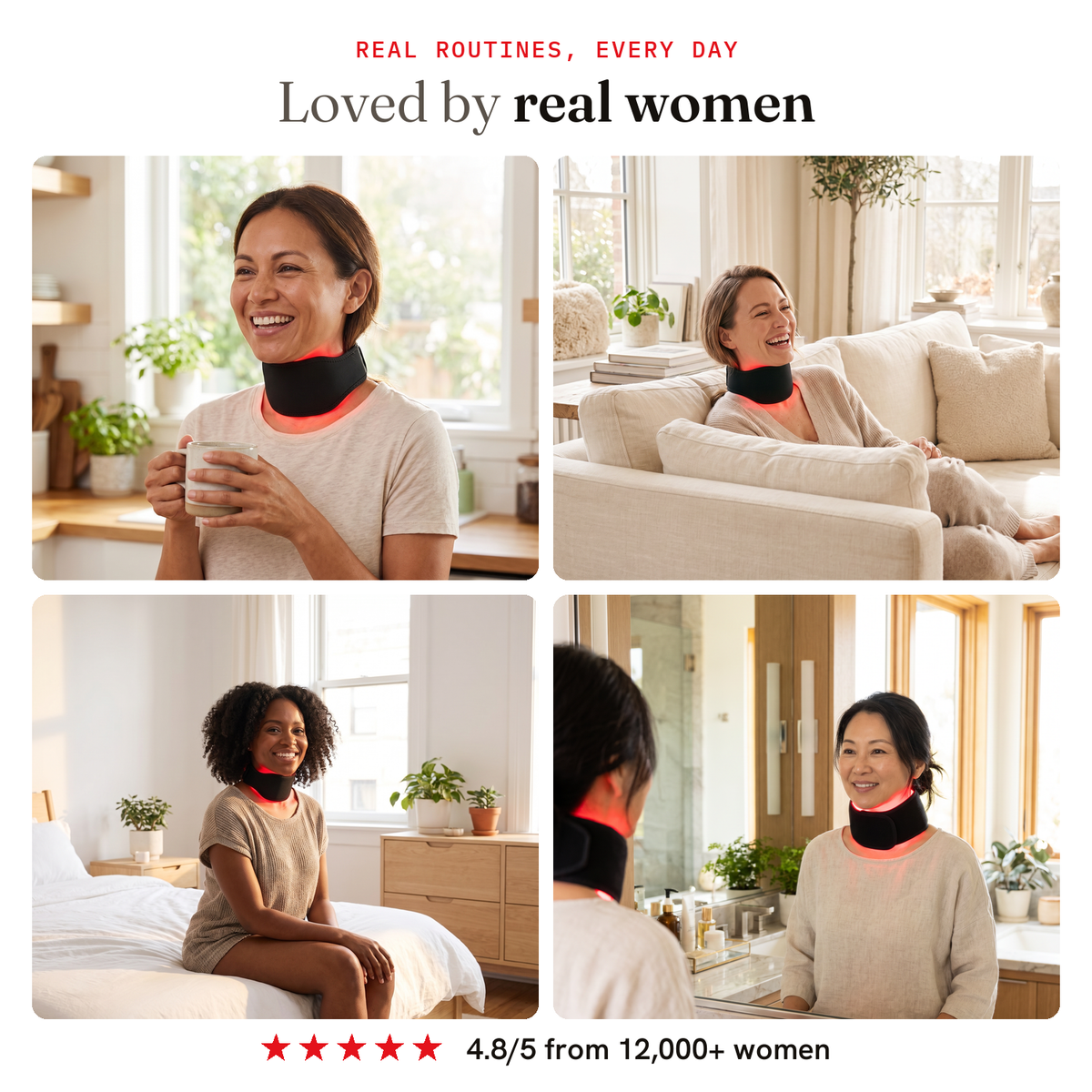 Loved by real women — wearing the RubyBeam neck band