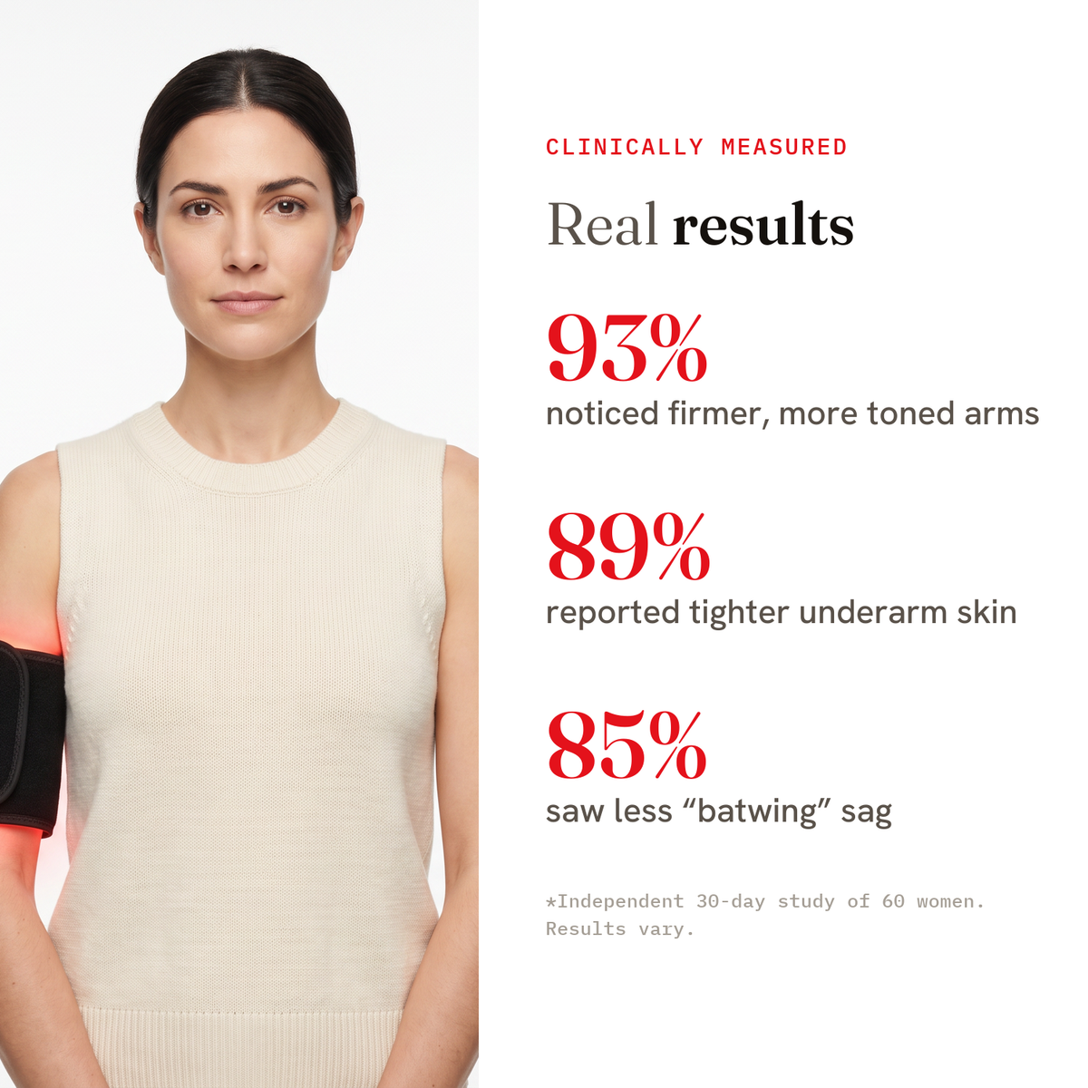 Real results — firmer arms, tighter underarm skin, less sag