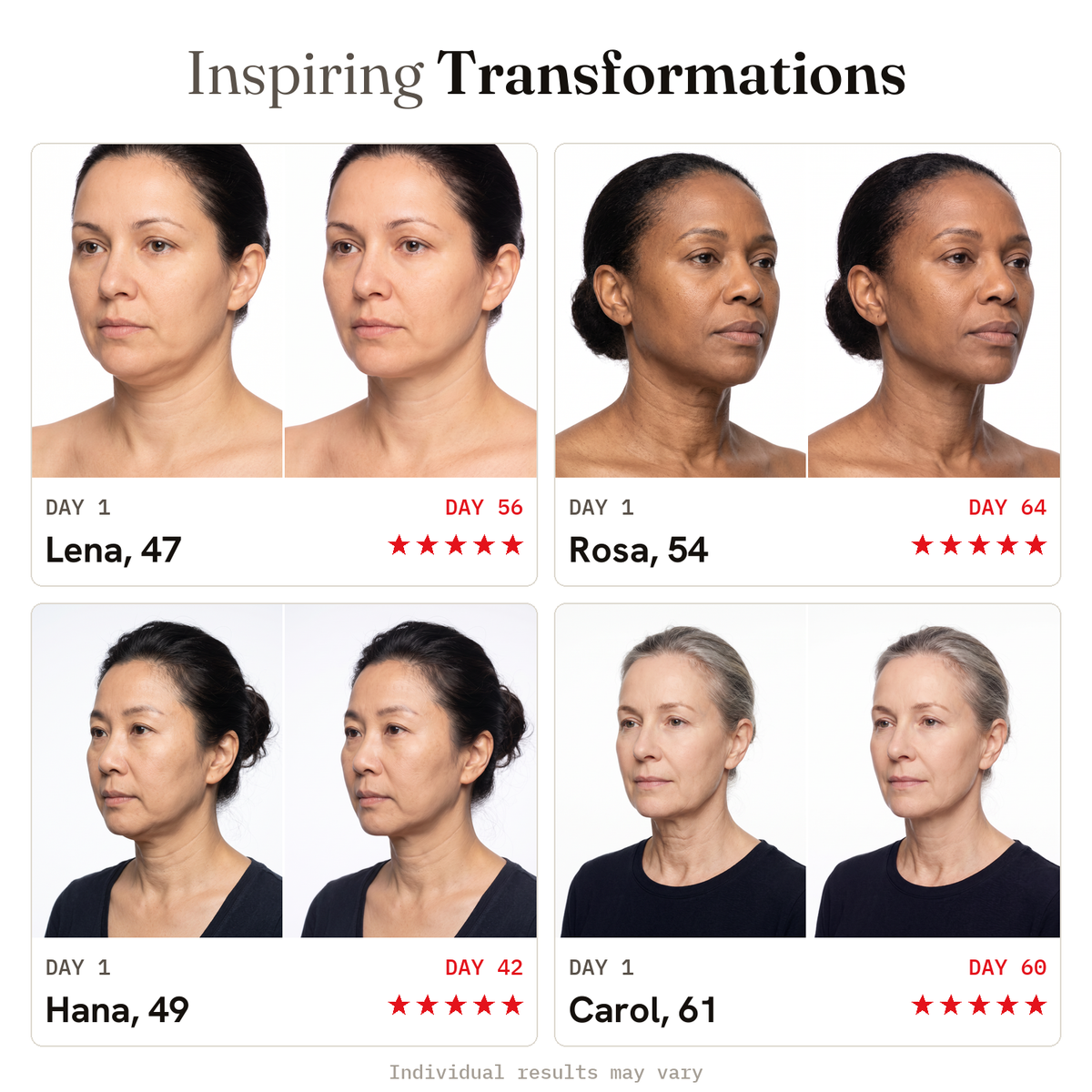Inspiring transformations — firmer jawline and smoother neck
