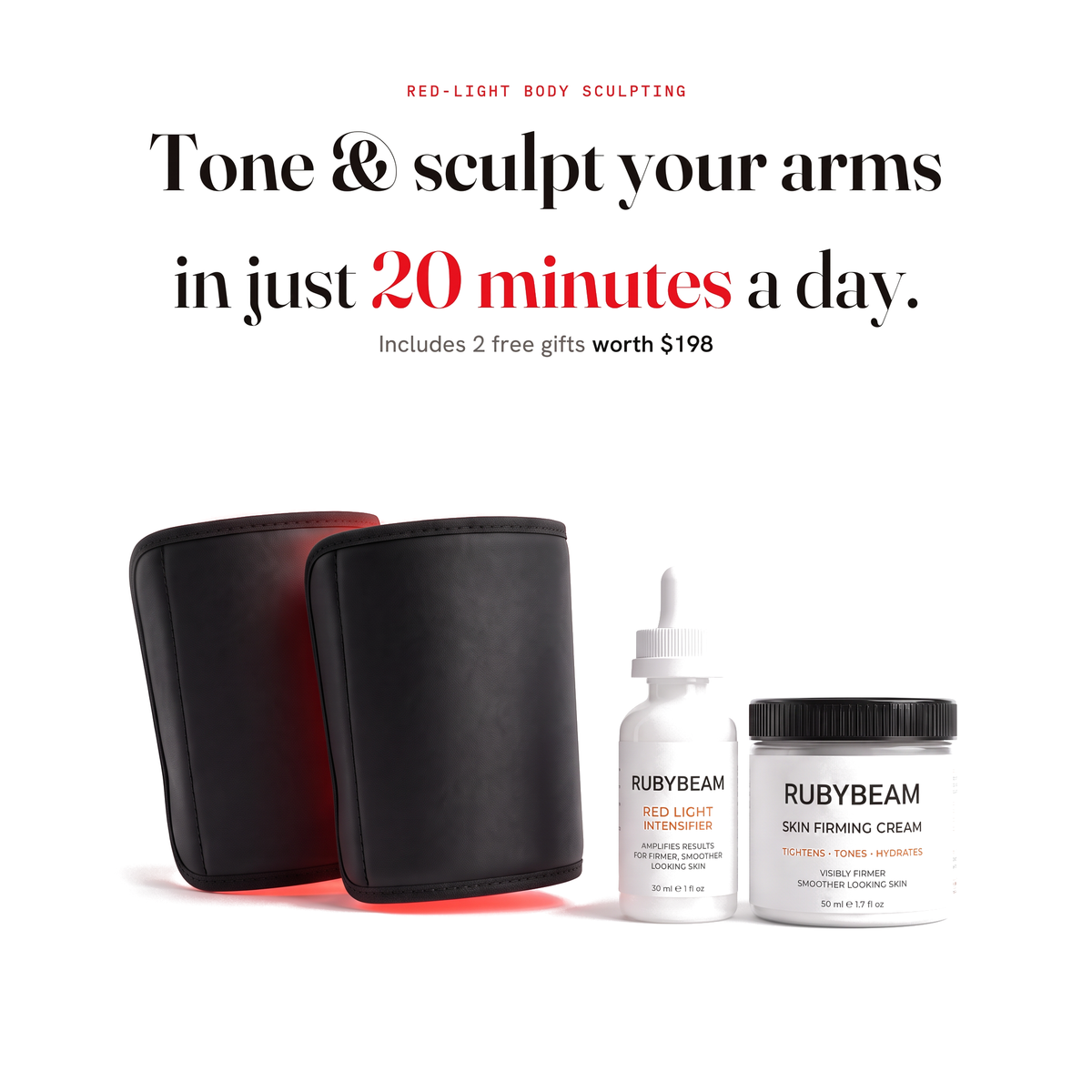 Tone & sculpt your arms in 20 minutes a day — RubyBeam arm band + 2 free gifts